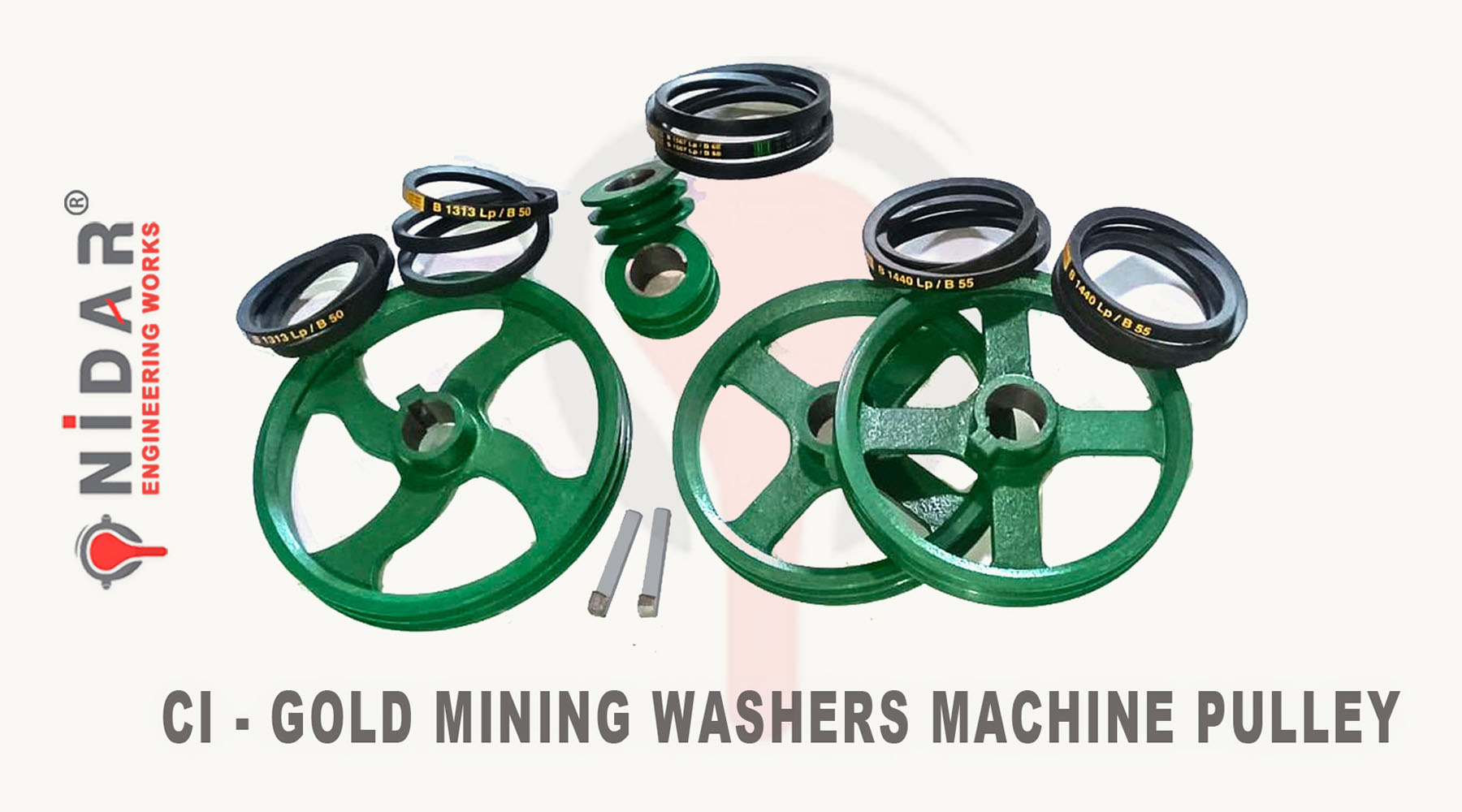 CI Gold Mining Washers Machine Pulley Manufacturers - Suppliers Nidar Engineering Rajkot Gujarat india - CF Brand Industries Rajkot Gujarat india