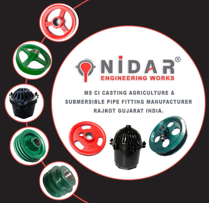 Nidar - CF Brand Casting Faundry Pipe Fittings Manufacturers Rajkot - CF Brand CI Pulley Manufacturers