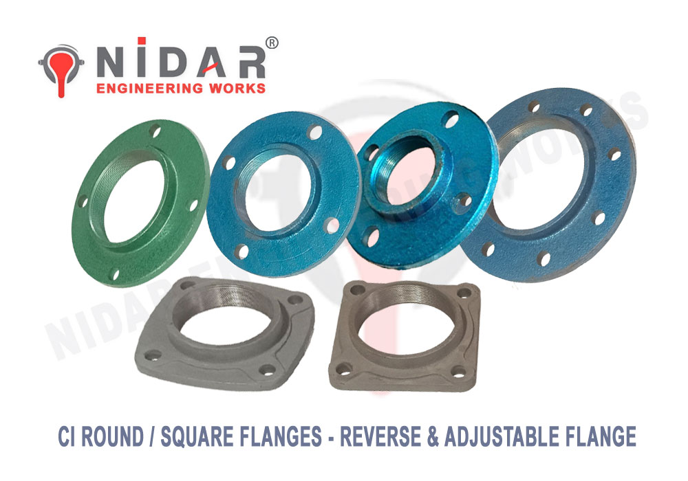 CI - Cast Iron Round - Square and Adujestable Flanges Manufacturers - Suppliers and Exporters  Nidar Engineering Best Quality Best - Price Rajkot Gujarat India
